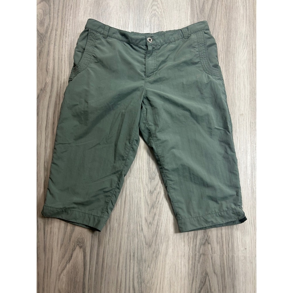 Patagonia Girls XXL 16-18 Green Nylon Hiking Crop Pants Adjustable Waist Outdoor